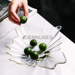 Plato Vidrio Color Transparente Novedosa