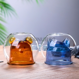 Vasos de Vidrio de Doble Capa con Estampado de Animales