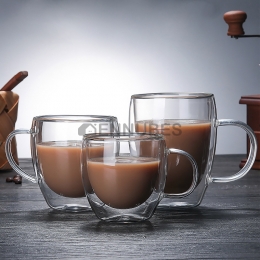 Taza de Café Transparente con Doble Aislamiento de Calor