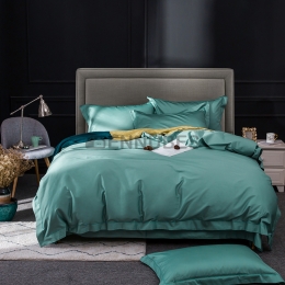 Traje de Cuatro Piezas Sedoso de Lujo Ligero de Gama Alta de Color Puro