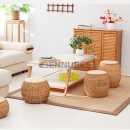 Taburete Bajo de Ratán Creativo para Balcón