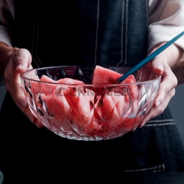 Cuenco de vidrio transparente para Fruta Ensalada Nórdico