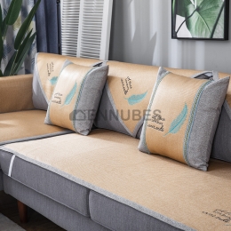 Cojín de Sofá de Ratán con Bordado de Verano con Seda de Hielo