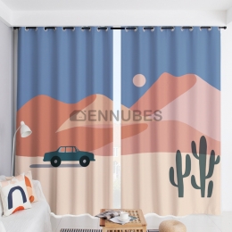Cortina Opacasde Coche Occidental del Dormitorio Retro Nórdica Moderna