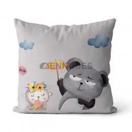 Cojín de Osos Digital de Estilo Dibujos Animados