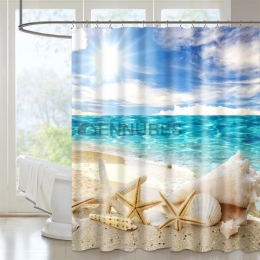 Cortinas de Baño Con Paisaje De Mar
