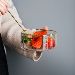 Ensaladera Vidrio Resistente de Calor Forma Redonda