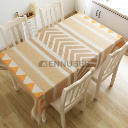 Mantel Geométrico Simple y Fresco de Algodón y Lino