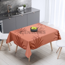 Mantel Antimancha Lino Grueso de Planta Verde