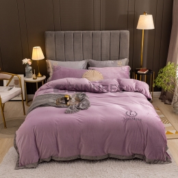 Fonda Nórdica de 100% Vellón Coral con Bordado Letra L