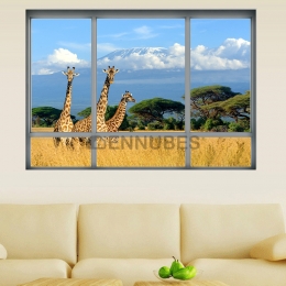 Calcomanía de Jirafa de los Pastizales Tropicales