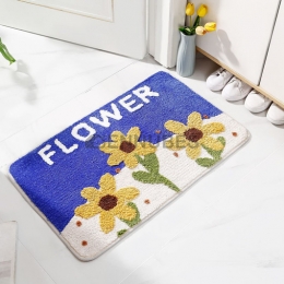 Alfombra Antideslizante Lavable Suave de Flores para Bebés