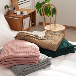 Manta de Lana y Punto con Flecos