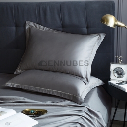 Funda de Almohada Universal Simple de Algodón de Fibra Larga de Color Sólido