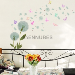Adhesivo de Pared de Mariposa Multicolor de Diente de León