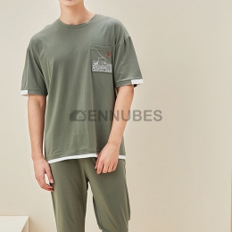 Pijamas Hombre Verano Estampado Olas