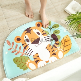 Alfombrilla Lavable Absorbente de Baño Semicircular de Dibujos Animados