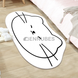 Alfombra Lavable Antideslizante Suave de Gato de Dibujos Animados para Bebé