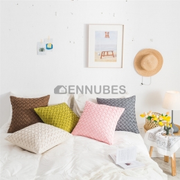 Cojines Cachemira de Piel de Venado a Cuadros Cruzados