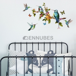 Calcomanía de Pared de Mariposas y Pájaros de Colores