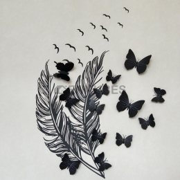 Pegatinas de 3D de Mariposas Negras