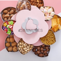 Caja Almacenamiento Para Cocina Bandeja Giratoria Doble Capa Pétalo