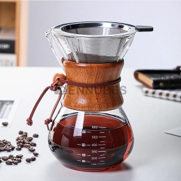 Cafetera para Manual con Mango de Madera para Uso Doméstico