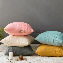 Cojín Moda Sofá Cojín de Punto de Color Solido Nórdica