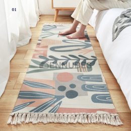 Alfombrilla de Algodón con Borlas Tejidas a Mano