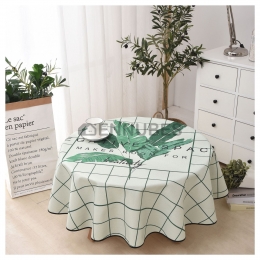 Mantel Redondo Nórdico Impermeable Desechable de Algodón y Lino