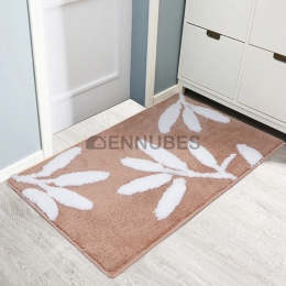 Alfombra Dormitorio Baño Moderna de Hojas Frescas