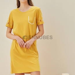 Pijamas Camisón Amarillo Verano Mujeres