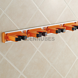 Soporte Multifuncional de aluminio en Baño para la Fregona Sin Perforación