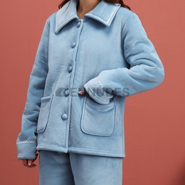 Pijamas Mujeres Grueso Invierno Azul