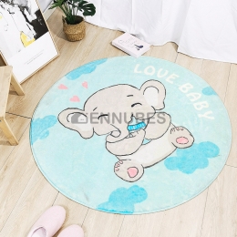 Alfombra Redondo Lavable Dormitorio Infantil Dibujos Animados  para Bebé