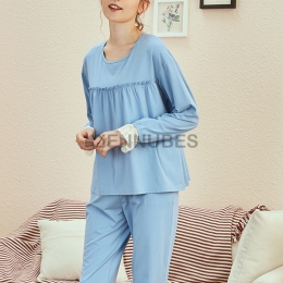 Pijamas Mujer Encaje Manga Larga