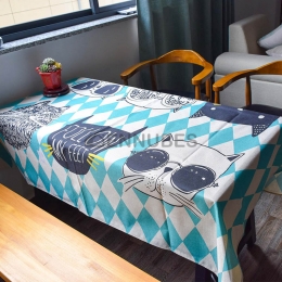 Mantel Antimancha de Lino de Algodón de Dibujos Animados
