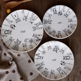 Plato de Desayuno Simple Serie Gatito