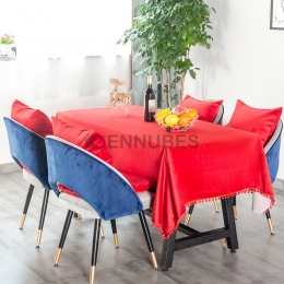 Mantel Rectangular de Color Sólido de Tela de Ins Rojo de Lujo Ligero Nórdico