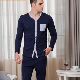Pijamas Primavera Otoño Hombre Algodón