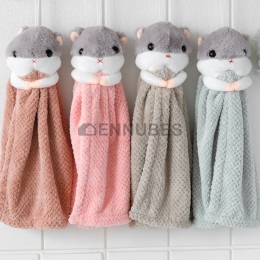 Toalla de Mano de Vellón de Coral de Hámster para Colgar