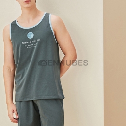 Pijama Verano Hombre Estampado Luna