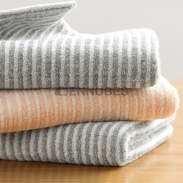 Toalla de Algodón a Rayas de Gran Grueso y Suave Absorbente