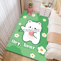 Alfombra Antideslizante Lavable Verde de Dibujos Animados para Bebé