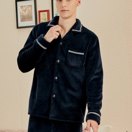 Pijamas Hombre Invierno Peluche Botones