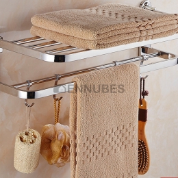 Estante de Pared para Baño de Toallero Doble Piso