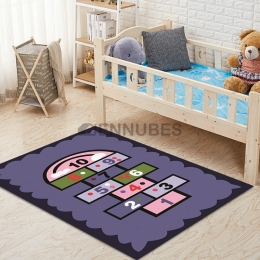 Alfombra Antideslizante Lavable de Números de Dibujos Animados para Bebé