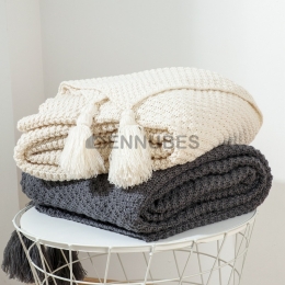 Manta de Sofá Siesta De Punto Estilo Nórdico Cómodo Borla