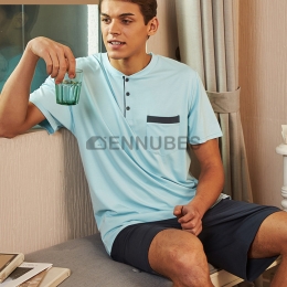 Pijamas Hombres Traje Verano Manga Corta
