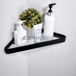 Estante Triángular Negro de Estilo Europeo sin Perforaciones